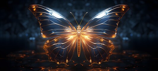 realistic photo of a glossy butterfly ,generative AI