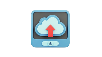 3D Cloud Upload Icon
