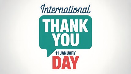 International thank you day celebration with green speech bubble