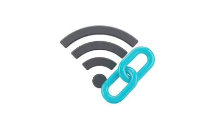 Wi-Fi Symbol with Linked Chain Icon