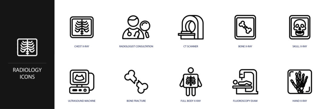 Radiology Line Icon Set