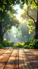 Sunlit Forest Path - A Tranquil Escape into Natures Embrace.