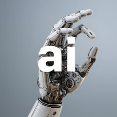 A futuristic robotic hand with intricate details representing advanced artificial intelligence.