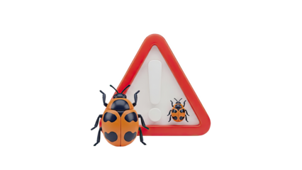 Warning Sign with Two Cartoon Bugs