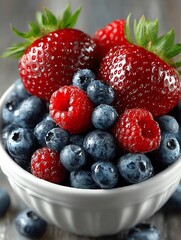 Vibrant Assortment of Fresh Berries in a Bowl