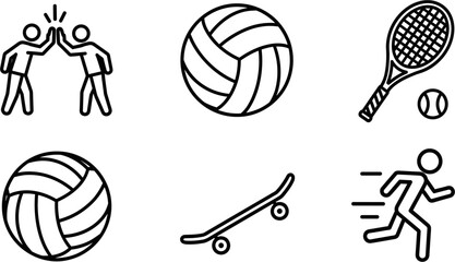 Icon Set of Various Sports Activities