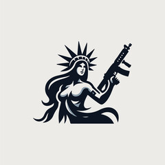 War Goddess With Gun Logo