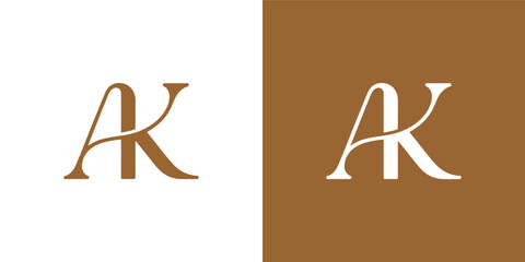 AK Initial Logo Abstract Vector Design , Letter Logo Design