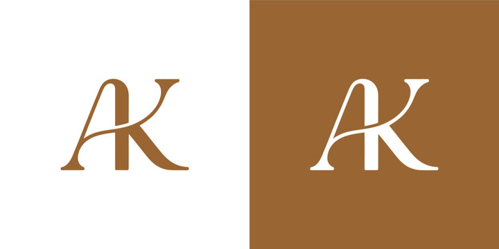 AK Initial Logo Abstract Vector Design , Letter Logo Design