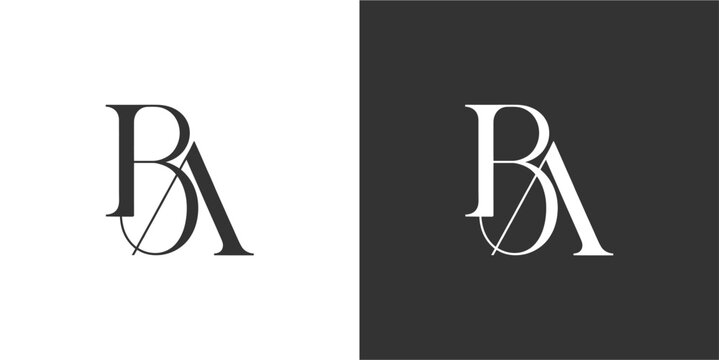 BA Initial Logo Minimalist Vector Design , Letter Logo Design for Company or Branding