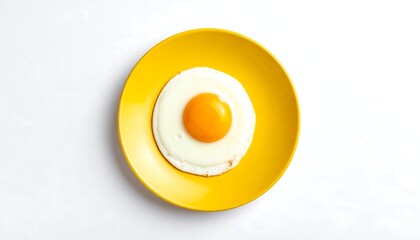Sunny Side Up Egg on Yellow Plate - A Minimalist Food Still Life.