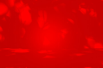 Wall interior background, studio and backdrops show products.with shadow from window color Red background for text insertion and presentation product	