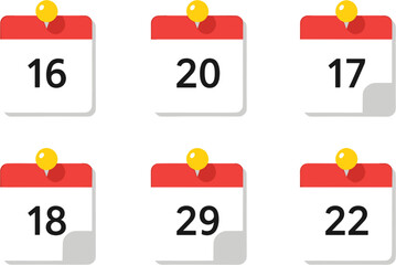 Calendar Dates Vector Illustration Set
