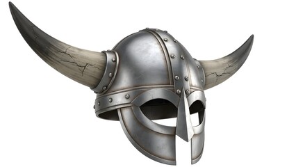 Viking helmet with horns and metallic finish