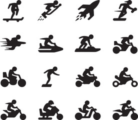 Obraz premium black silhouettes of people doing various sports activities