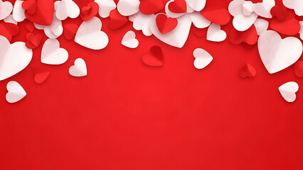 red hearts on red background romantic valentine pattern design