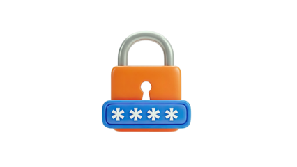 3D Icon of a Padlock with Password Input
