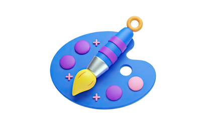 3D Art Palette and Brush Icon
