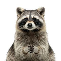 Obraz premium Curious raccoon poses for portrait isolated on transparent background