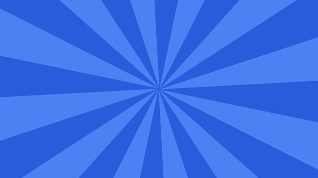 Comic book dodger blue royal background with rays animation, colorful radial speed lines from middle to the outside seamless loop abstract line rays sunburst manga anime cartoon popup art backdrop