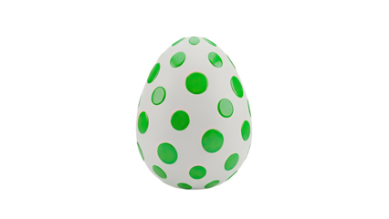 White Egg with Green Polka Dots