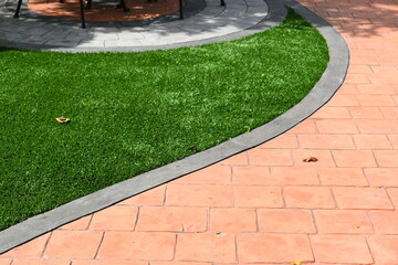 brick path in the garden, exterior design