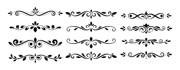 Obraz premium elegant floral and scrollwork dividers and ornaments for vintage and classic design applications