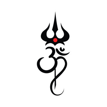 Om symbol logo with trishul