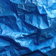 Textured close-up of deeply creased, vibrant blue paper