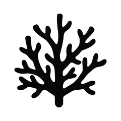 Obraz premium Coral Silhouette Icon Vector Illustration