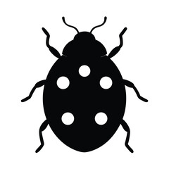 Obraz premium Ladybug Silhouette Icon Vector Illustration