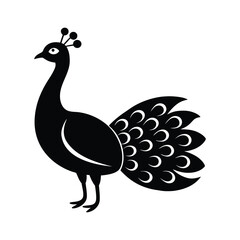 Fototapeta premium Peacock Silhouette Icon Vector Illustration