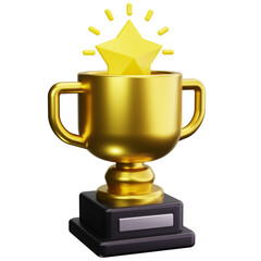 Winning Trophy With Star