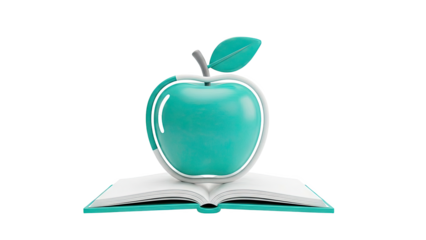 Stylized Apple Icon on Open Book