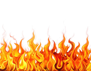 Graphic depiction of flames rising upwards, rendered in shades of orange, yellow, and red