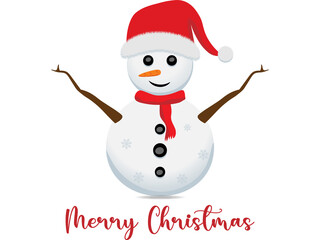 Merry Christmas Snowman Vector