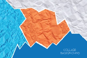 Creative abstract collage background with torn paper textures in pastel colors, modern design style ideal for posters, social media