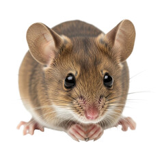 Curious mouse looking up isolated on transparent background