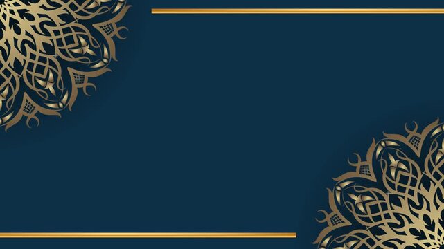 Elegant Gold Mandala Pattern on Deep Teal Background.