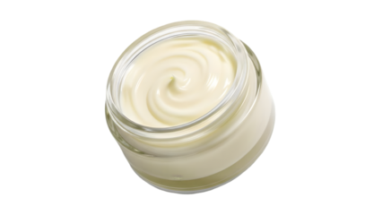 Isolated on transparent background white cream swirl design element