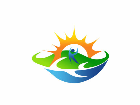 Eco friendly nature wellness icon design