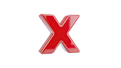 Shiny Red Letter X