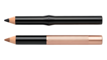 Two makeup pencils isolated on transparent background