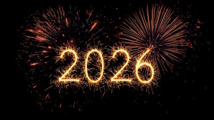 Happy New Year 2026 Fireworks Greeting