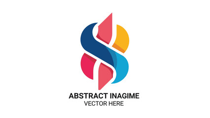 Fototapeta premium Colorful abstract logo design with intertwined shapes and vibrant hues.