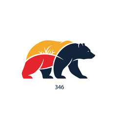 Obraz premium Colorful bear illustration with vibrant hues and a unique artistic design, perfect for various creative projects.