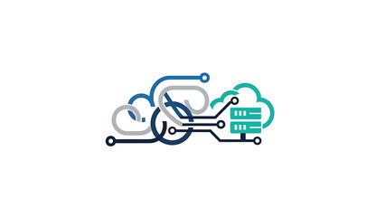 Cloud computing and data storage technology concept illustration.