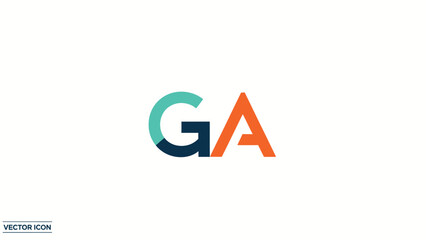 Colorful GA logo design with modern style and creative concept.
