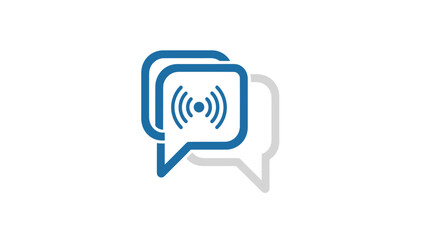 Fototapeta premium Communication and connectivity concept represented by speech bubbles and signal icon.