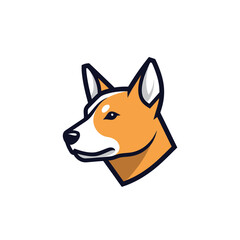 Fototapeta premium Dogs head profile with alert expression and focused gaze, illustration style.